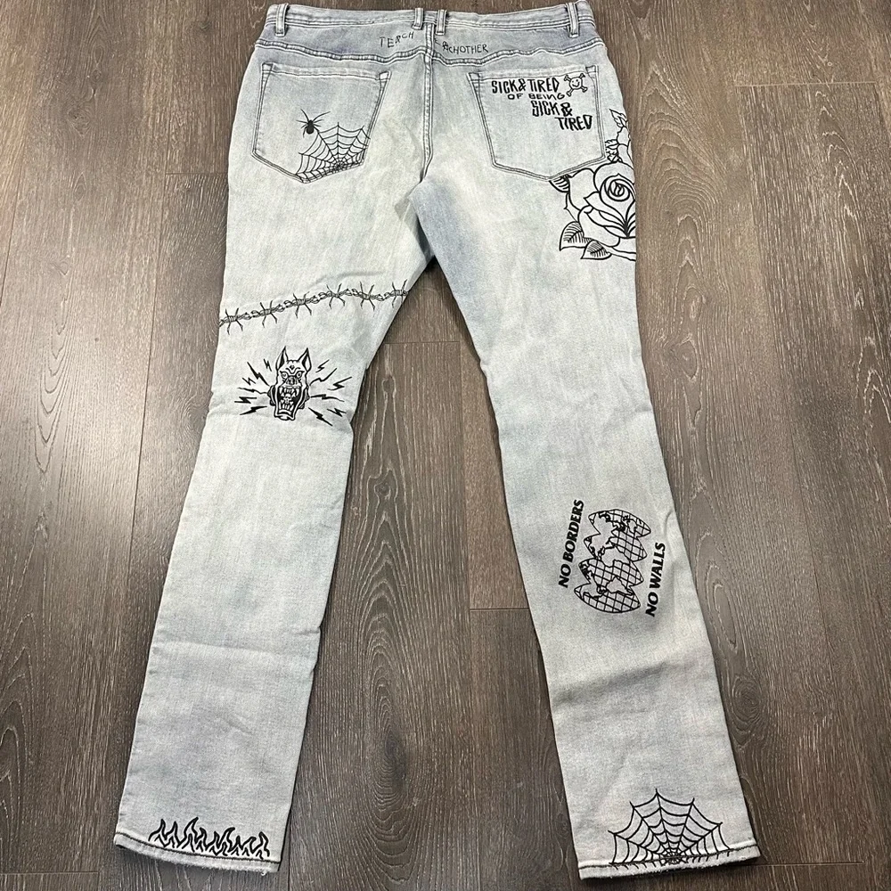 Ninth Hall Rogue‎ Printed Skinny Jeans Sz 36
